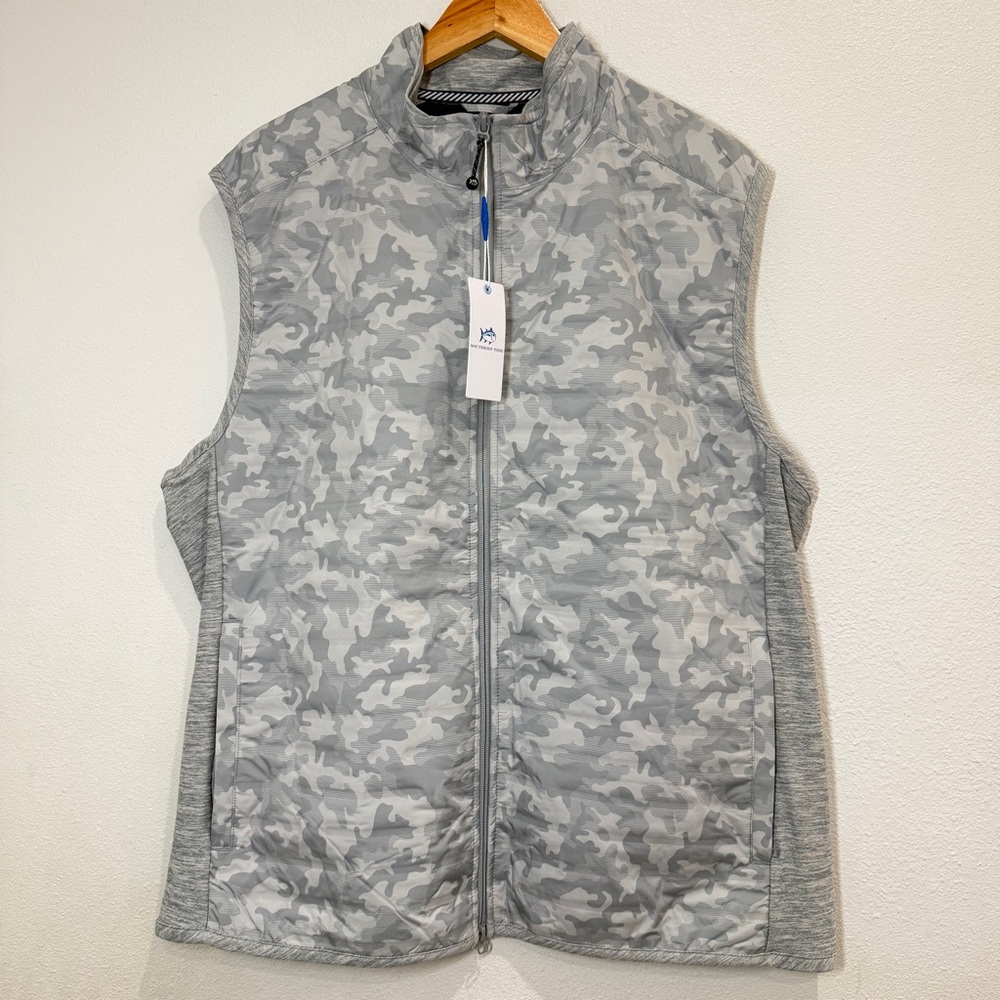 NEW Southern Tide Abercorn‎ Camo Performance Vest XXL Gravel Grey 9508